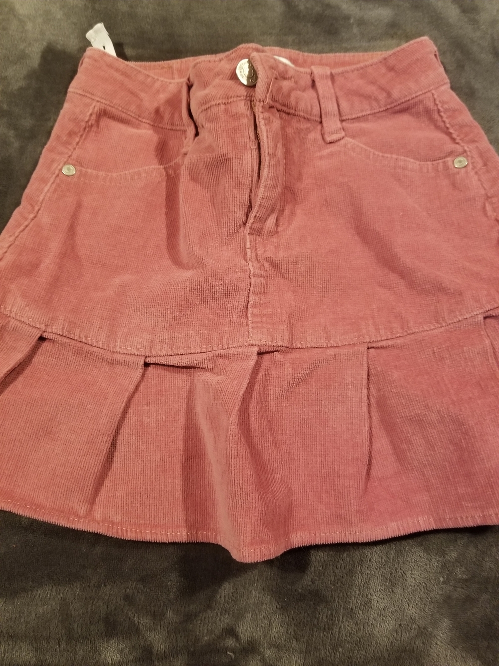 Corduroy Pleated Mini Skirt in Dusty Rose Size 8